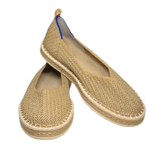 Rothy's The Espadrille Gold Stripe Flat Slip On Shoes - Picture 3 of 11